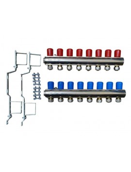 İstilik sistemi üçün kollektor dəsti, KAS, 8 çıxışlı