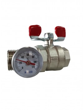 Su ventili termometrli (amerikankalı) KAS DN25